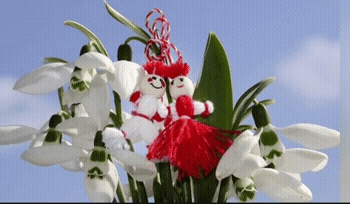 честита баба марта български празник GIF. This 350 x 204 animated GIF is part of our martisor collection. Related themes include text. Created by meI56…
