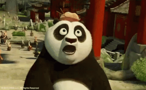 傻眼 認真 不信 真假 目瞪口呆 呆滯 下巴 慘了 功夫熊貓 GIF