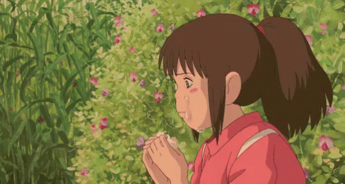 千と千尋の神隠し 千尋 ジブリ　アニメ 泣く　泣きそう　涙 GIF