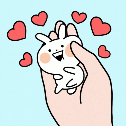 撫でる ハート GIF