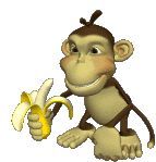 3d Monkey Monkey Eating Sticker
