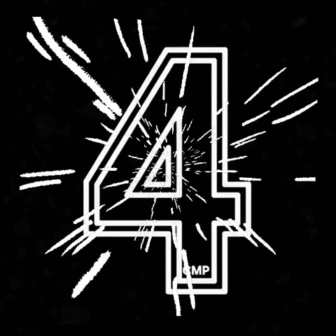 4 Number Número Loop Abc Effect White Sticker Cmp C GIF