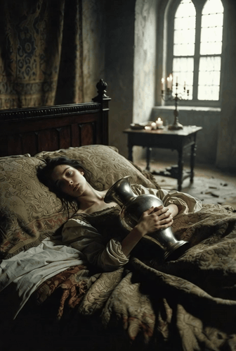 A Young Bride Clutching The Silver Vase Tightly GIF. This 336 x 498 animated GIF is part of our film grain collection. Created by ArteeStoriaAudioRacconti…