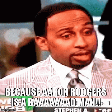 Aaron Rodgers Bad Man GIF. This 360 x 360 animated GIF is part of our roger cheap collection. View the original animation, share it, or browse related GIFs.