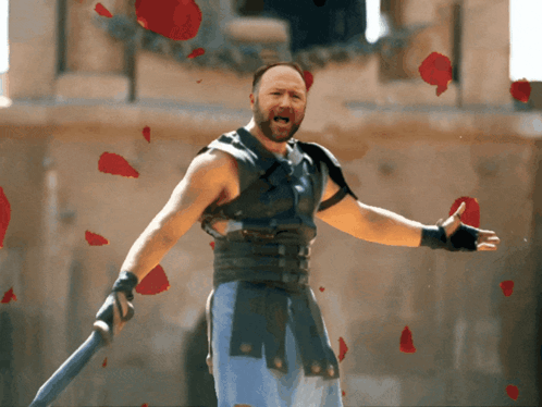 Alex Jones Gladiator GIF. This 498 x 374 animated GIF is part of our gladiator are you not entertained collection. Related themes include are you not…