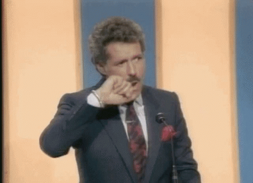 Alex Trebec GIF. This 498 x 361 animated GIF is part of our jeopardy music collection. Created by BrendaaRBessonn. View the original animation, share it, or…