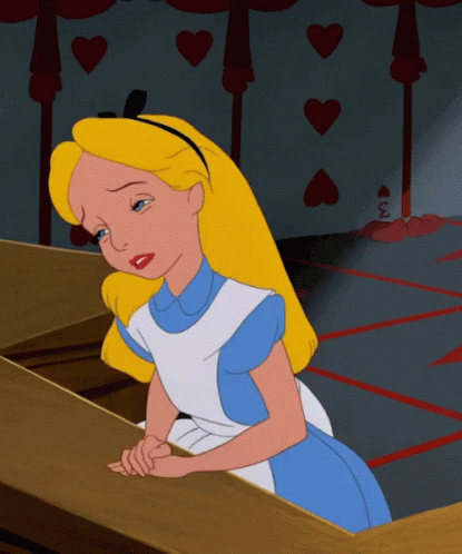 Alice Alice In Wonderland GIF. This 415 x 498 animated GIF is part of our oy vey collection. Related themes include face palm, sad. Created by MariahDent…