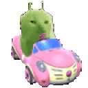Alien Car Driving Alien Sticker