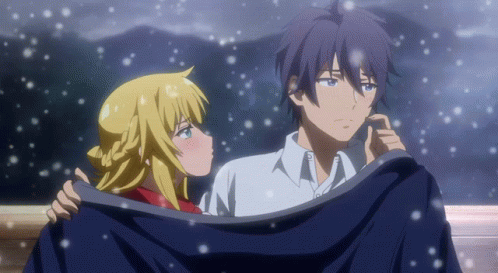 Anime Cuddle Snow Cuddle GIF