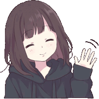 Anime Girl Wave Sticker