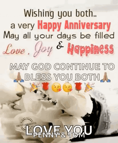Anniversary Wishes GIF. This 412 x 498 animated GIF is part of our marriage anniversary wishes collection. Related themes include anniversary, happy…