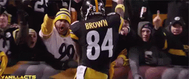 Antonio Brown GIF. This 370 x 156 animated GIF is part of our antonio brown kick collection. View the original animation, share it, or browse related GIFs.