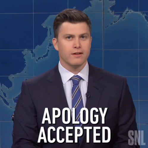 Apology Accepted Colin Jost GIF