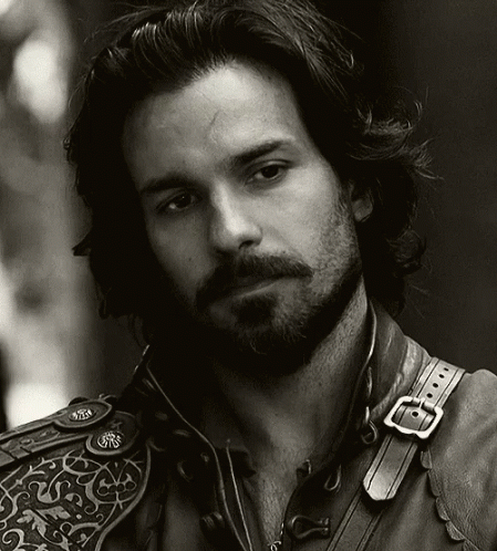 Aramis Musketeers GIF. This 449 x 498 animated GIF is part of our santiago cabrera collection. Related themes include eye roll. View the original animation…