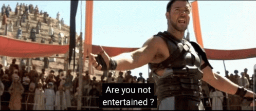 Are You GIF. This 498 x 217 animated GIF is part of our gladiator are you not entertained collection. Created by FishKing. View the original animation…