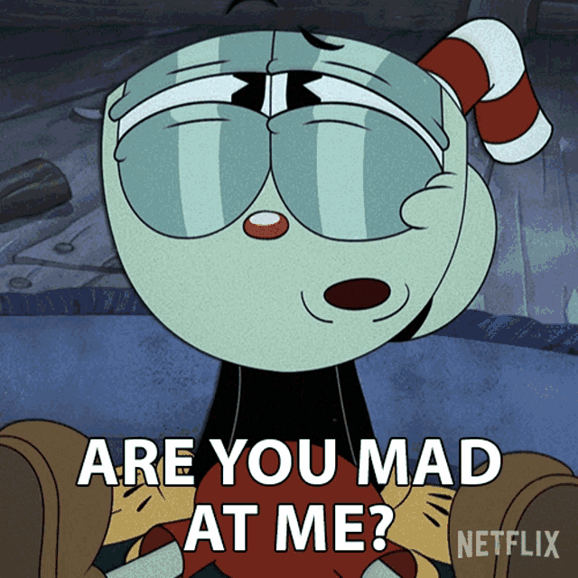 Are You Mad At Me Cuphead GIF