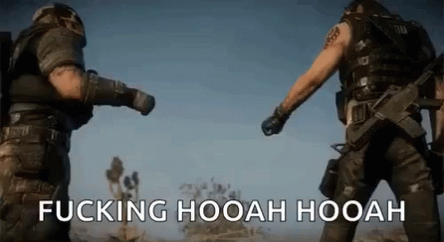 Army Fist Bump GIF. This 498 x 272 animated GIF is part of our hooah collection. Created by JeffDollar. View the original animation, share it, or browse…