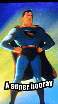 Asuperhooray Hooraysuper GIF. This 200 x 356 animated GIF is part of our hooray collection. Related themes include superman. Created by joemonroeart. View…
