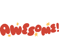 Awesome Awesome In Red Bubble Letters With Sparkles Sticker