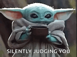 Baby Yoda Drink GIF