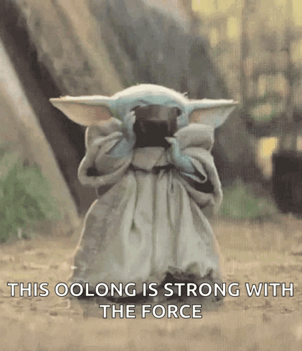 Baby Yoda Drink GIF