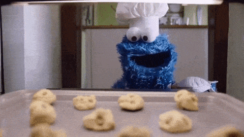 Baking Cookies Cookie Monster Baking Cookies GIF