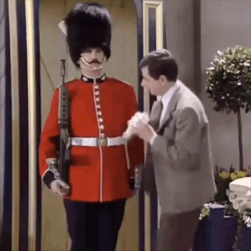 Bean Mr Bean GIF. This 498 x 498 animated GIF is part of our royal soldier collection. Related themes include mister bean, mr bean. Created by drewnfld…