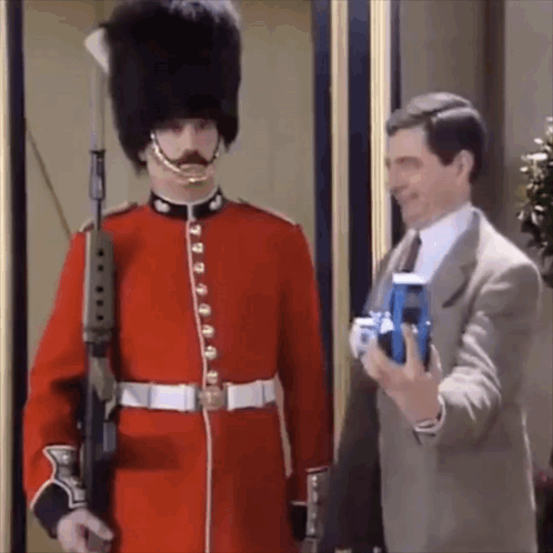 Bean Mr Bean GIF. This 498 x 498 animated GIF is part of our royal soldier collection. Related themes include mister bean, mr bean. Created by drewnfld…