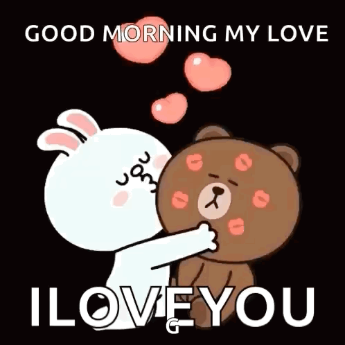 Bear And Rabbit Smooches GIF