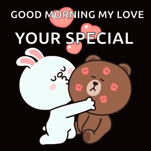 Bear And Rabbit Smooches GIF