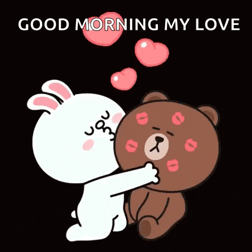 Bear And Rabbit Smooches GIF