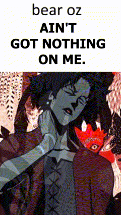 Bear-oz GIF. This 240 x 426 animated GIF is part of our mugen samurai champloo collection. Created by hiddeninfashion. View the original animation, share…