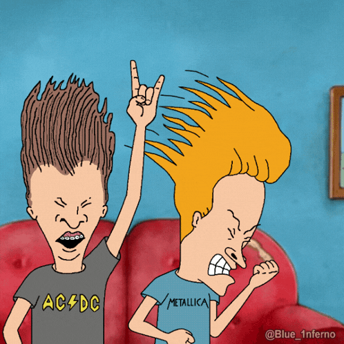 Beavis And Butthead Headbanging GIF