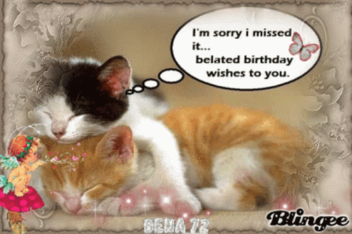 Belated Happy Birthday Cat GIF. This 498 x 331 animated GIF is part of our geburtstag katzen collection. Related themes include cat, cute. Created by…