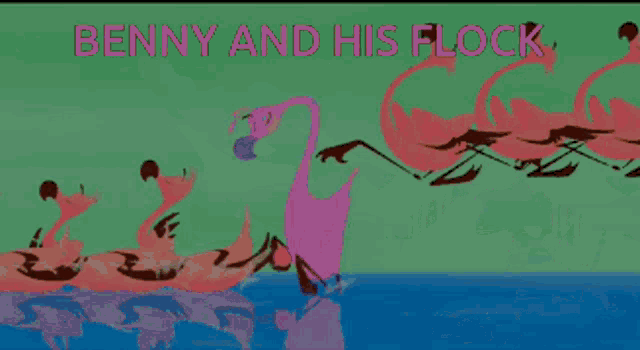 Benny Shilling Flamingo Family Flock Of Flamingos GIF