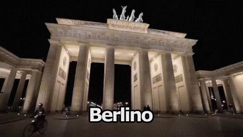 Berlino Germania Porta Di Brandeburgo Città Vista Panoramica GIF