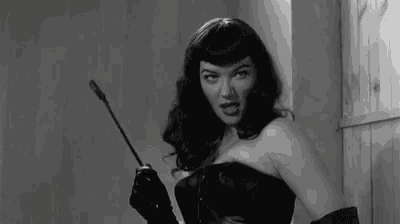 Bettie Page Crop Whip GIF