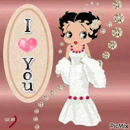 Betty Boop I Love You White Dress GIF