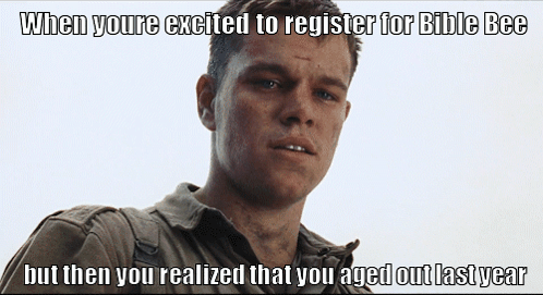 Bible Bee Matt Damon GIF. This 498 x 271 animated GIF is part of our saving private ryan collection. Created by TJS113. View the original animation, share…