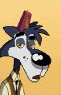 Big Brain Wolf Tired GIF
