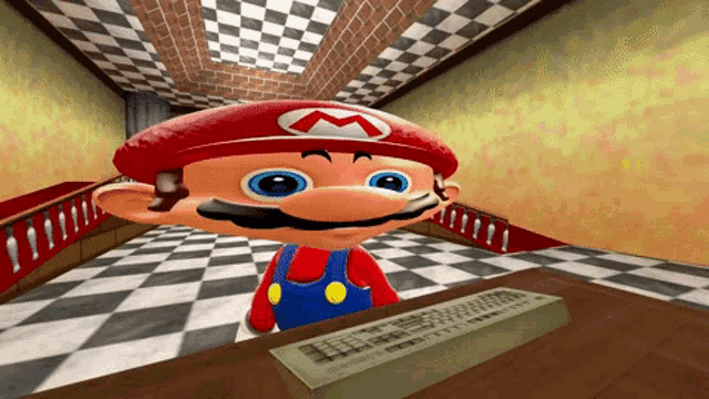 Big Head Mario GIF
