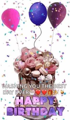 Birthday Cake Happy Birthday Cake GIF. This 292 x 498 animated GIF is part of our happy birthday with balloons collection. Related themes include birthday…