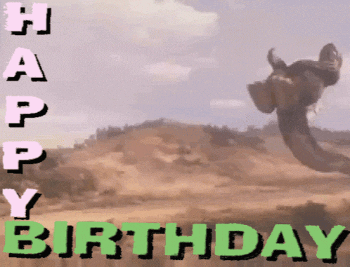 Birthday Godzilla GIF