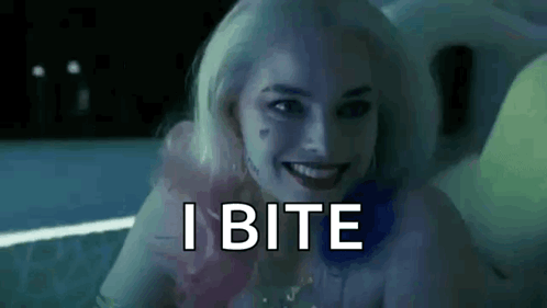 Bite Me Please Harley Quinn GIF