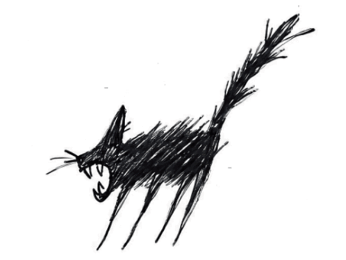 Black Cat Sketch Momo'S Sound Diary GIF