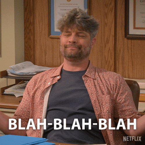 Blah-blah-blah Pastor Tom GIF