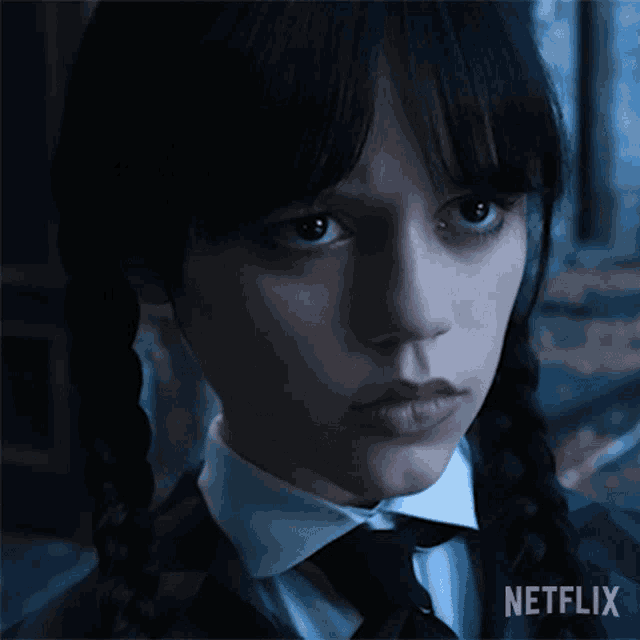 Blank Stare Wednesday Addams GIF