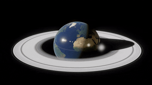 Blender Earth With Rings GIF