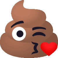 Blow A Kiss Pile Of Poo Sticker
