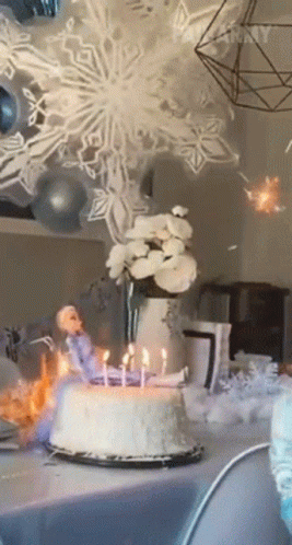 Blowing A Cake Failarmy GIF. This 267 x 498 animated GIF is part of our girl jumping out of cake collection. Related themes include birthday cake, fire…